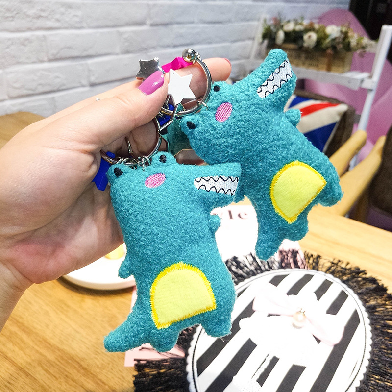 Korean New Cute Plush Cyber Celebrity Cartoon Crocodile Star Keychain Girls' Bag Pendant Jewelry