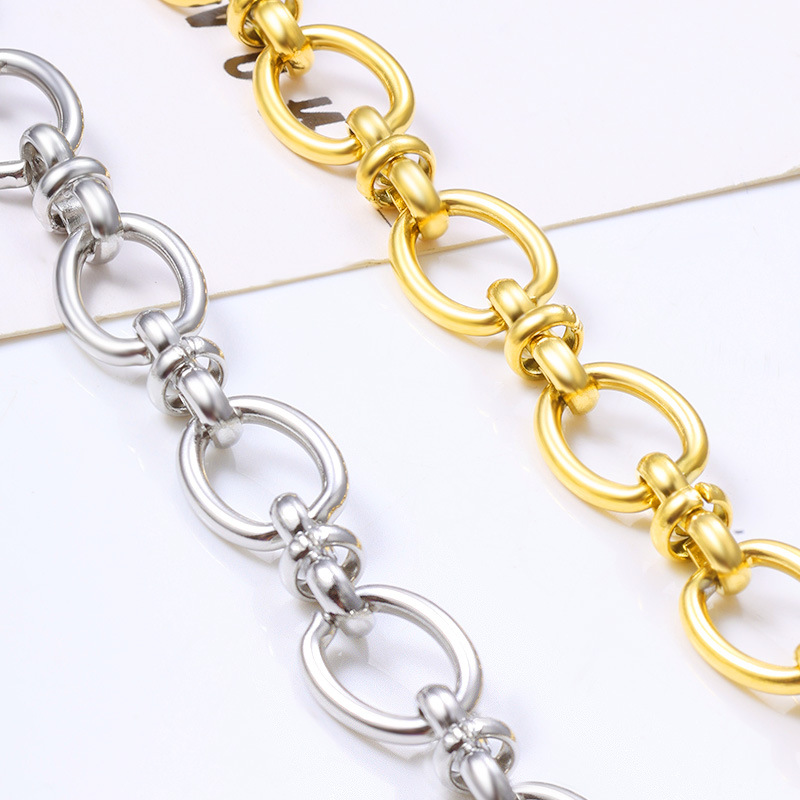 Stainless steel oval clip chain vacuum furnace plating gold jewelry chain DIY fashion metal chain accessories