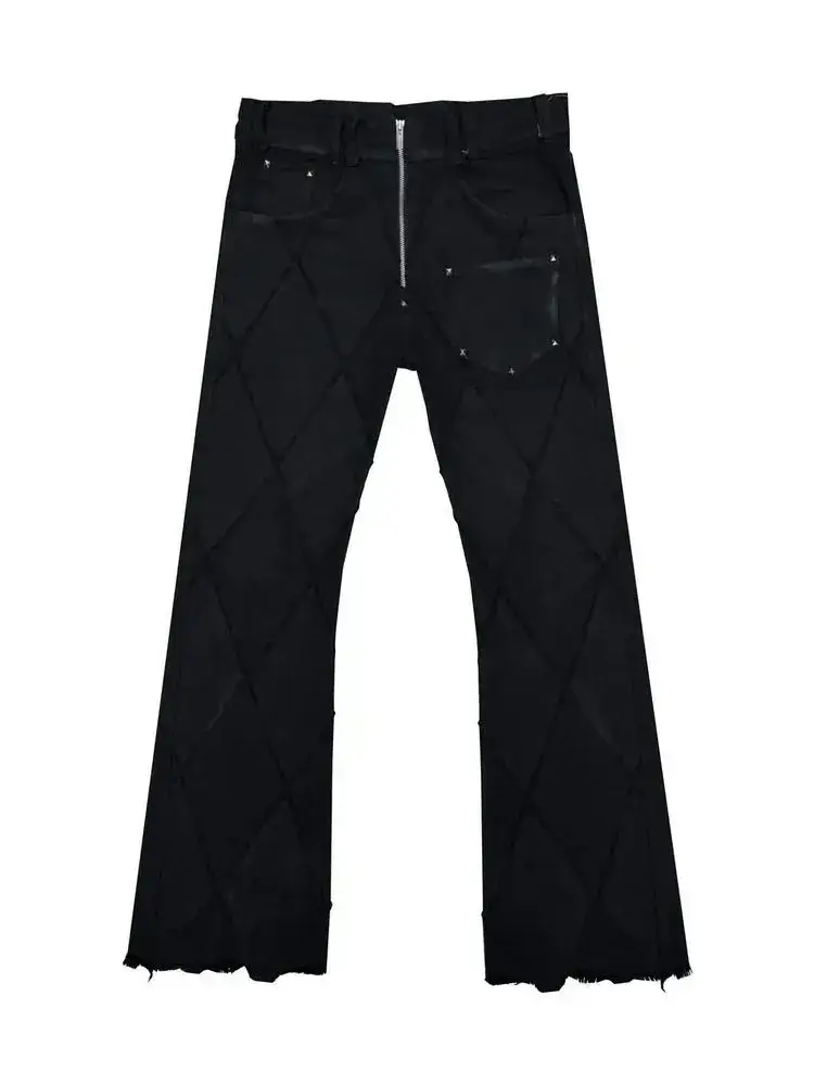 Pterowear " RIOT ROUTINE "暗黑先锋中拉链微喇低腰破坏牛仔裤