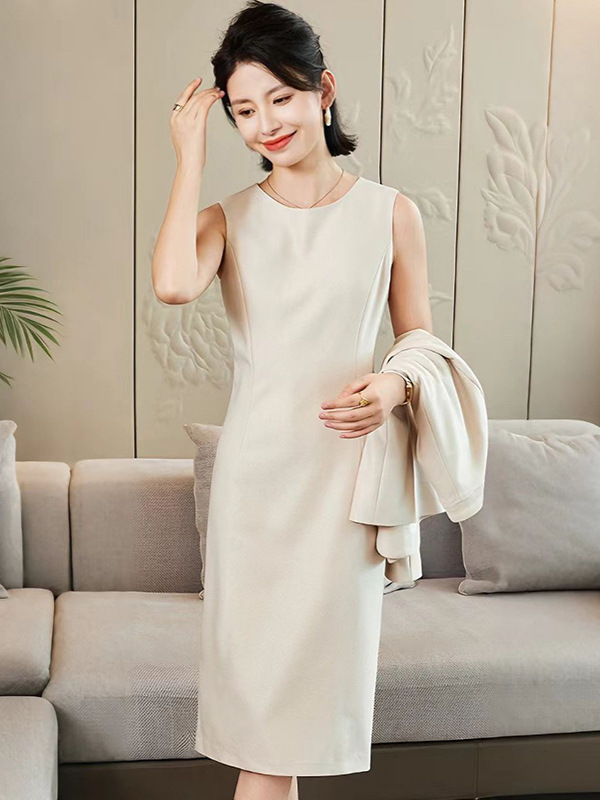 High-set Gold Velvet Sleeveless dress Women's Autumn and Winter Jacquard Elegant Small Black Dress V-neck Vest Skirt Inner Base Skirt