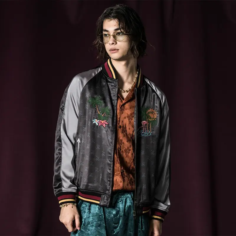 Spring Glamb New arrival Monogram Ska Paradise + Tiger Pattern Large Area Embroider Outwear jacket Men and Women