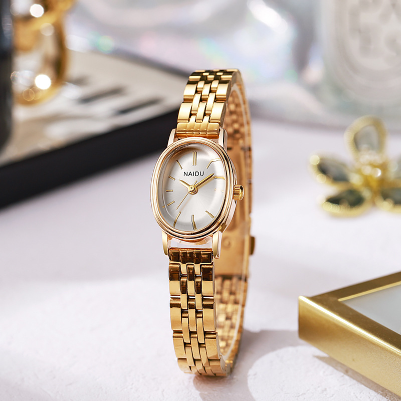 Hong Kong Style Compact Pigeon Egg Women's Watch Female High-Looking Light Luxury High-End Internet Celebrity Same Style Watch Women's Watch Wholesale