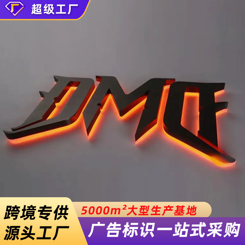 Cross-border custom LED door sign acrylic billboard outdoor indoor stainless steel back luminous characters