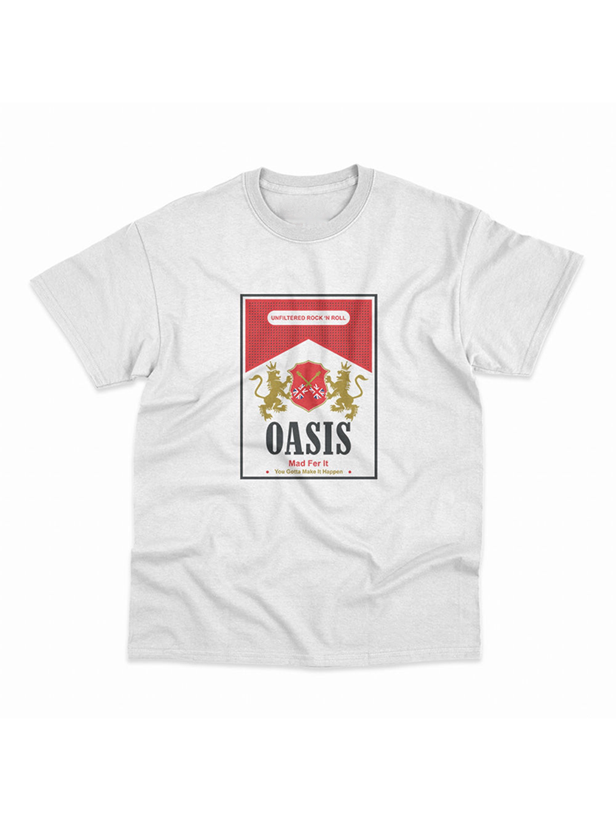 New Oasis Band Rock American Retro Loose Simple Everyday Record Direct Print Men's Short-Sleeve T-Shirt Foto QC de TAOBAO na Qualit.ly