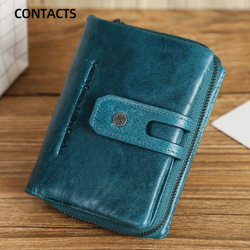 Black Angel Factory Supply Leisure Buckle Women's Wallet Cowhide Multifunctional Leather Women's Wallet