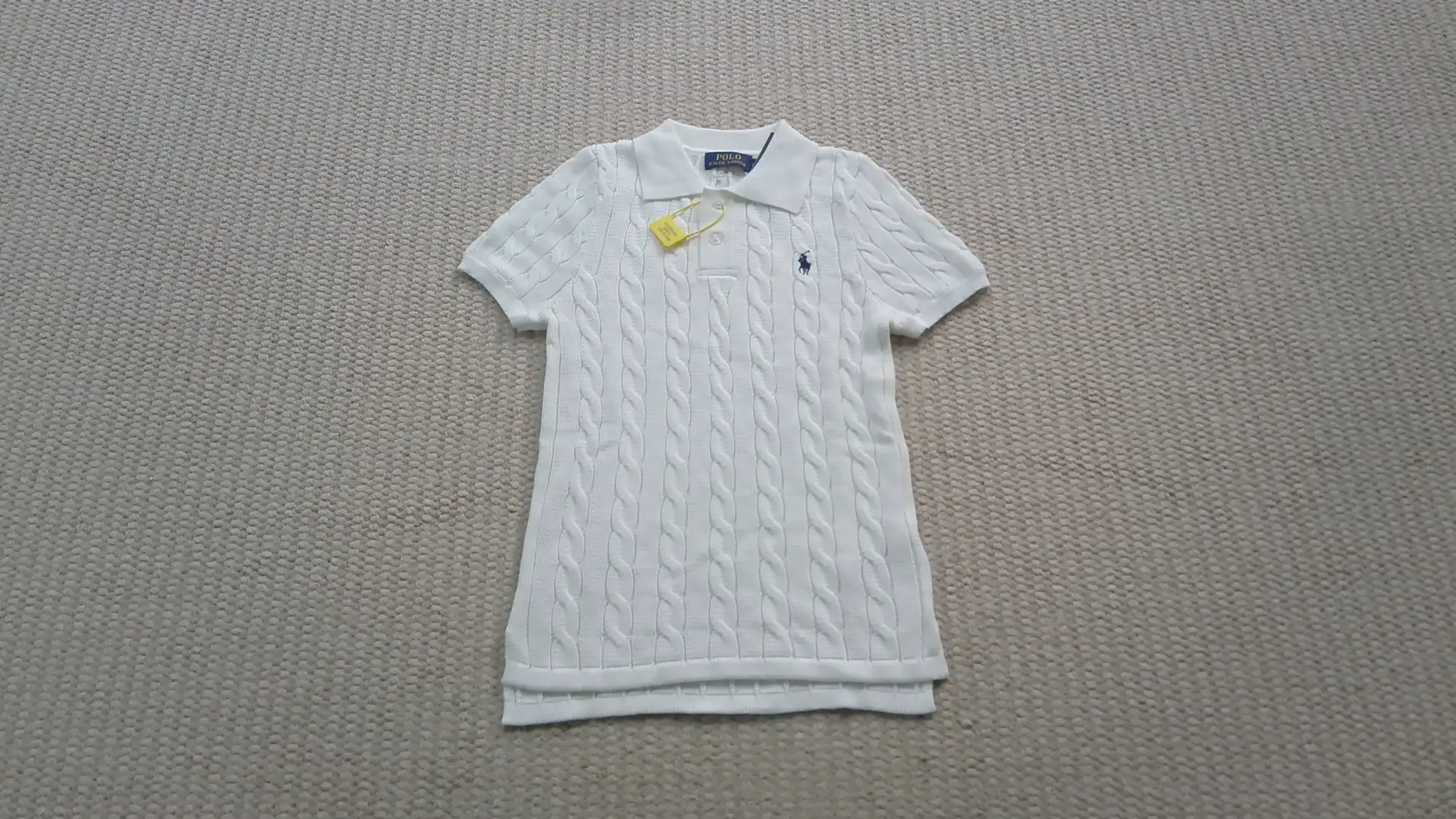 Polo Ralph Lauren Cable Knit Polo Shirt White