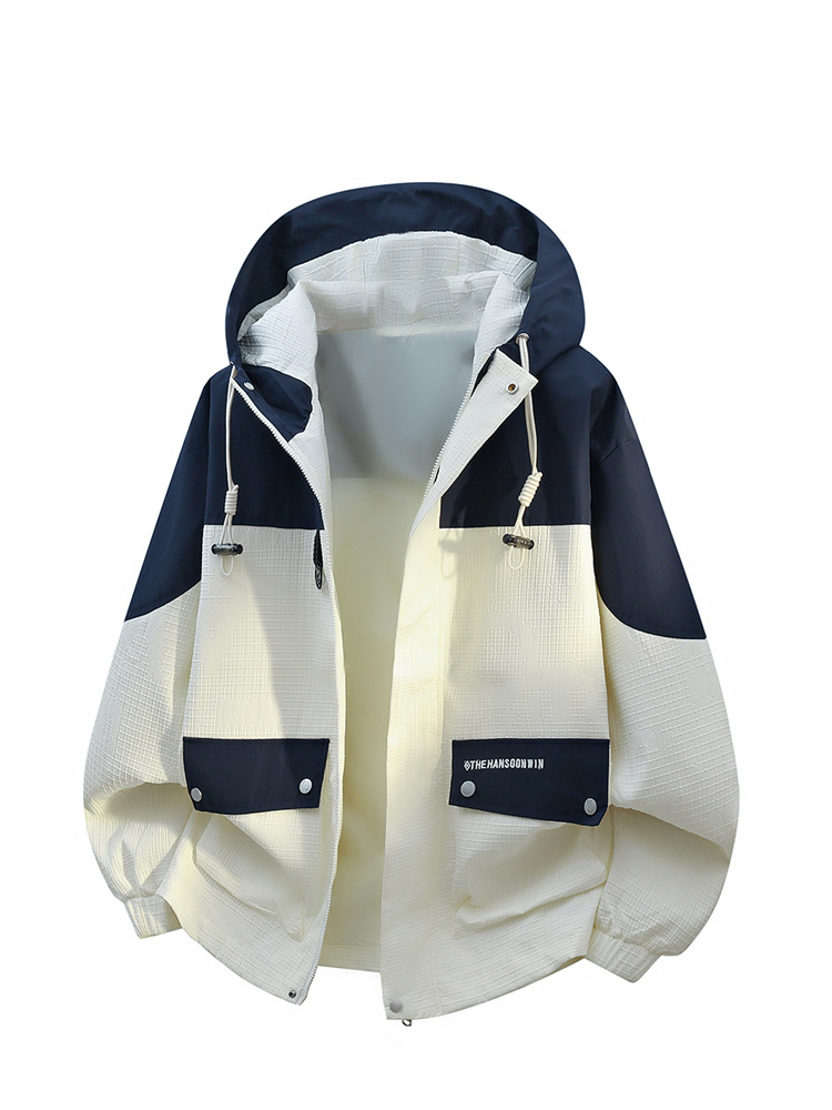 Cross-Border High-Quality Men's Jacket, Men's Coat, Men's 2026 New Spring and Autumn Hooded Windproof and Waterproof Jacket
