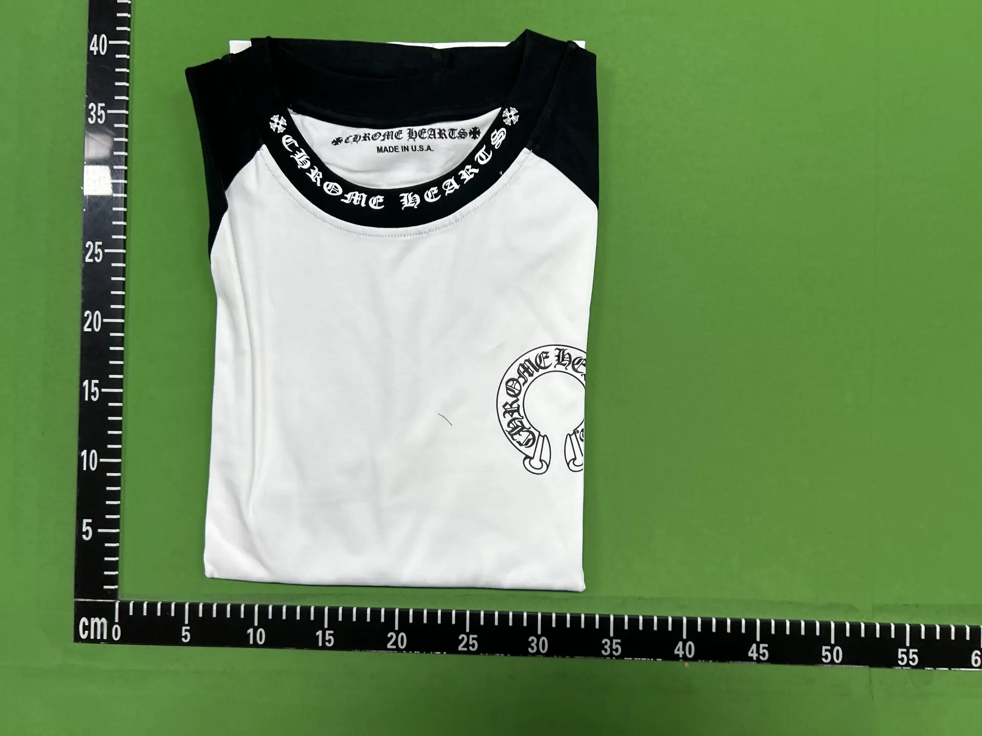 Correct Version of 23Ss Trendy Brand Men's and Women's Pure Cotton Large Horseshoe Color-Blocked Raglan Long-Sleeved T-Shirt Series