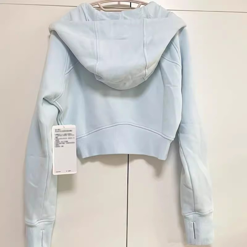 Sky Blue Autum and Winter Short Outwear Women's Cardigan Hooded Autum Long-Sleeved Top Casual Loose Lazy Thick Sweatshirt