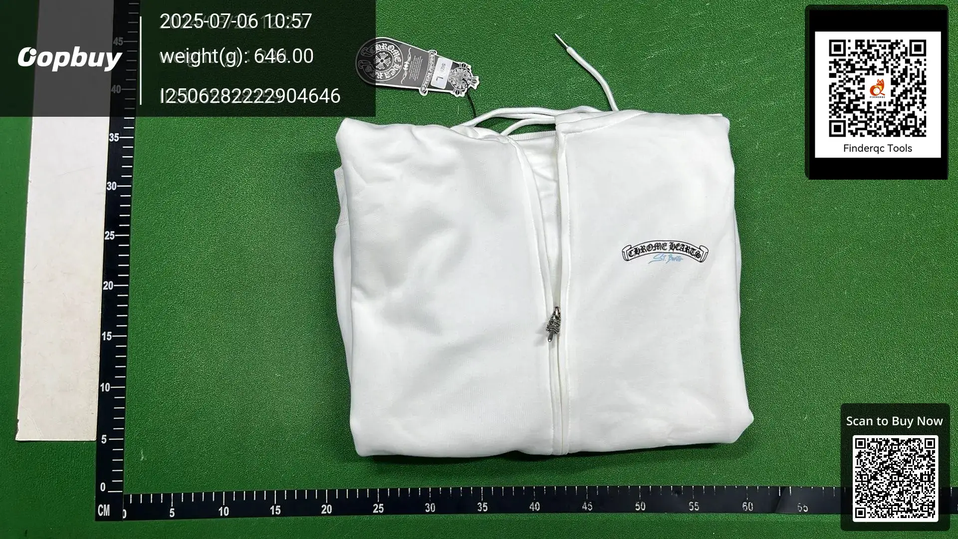 Chrome Hearts Zip Hoodie White
