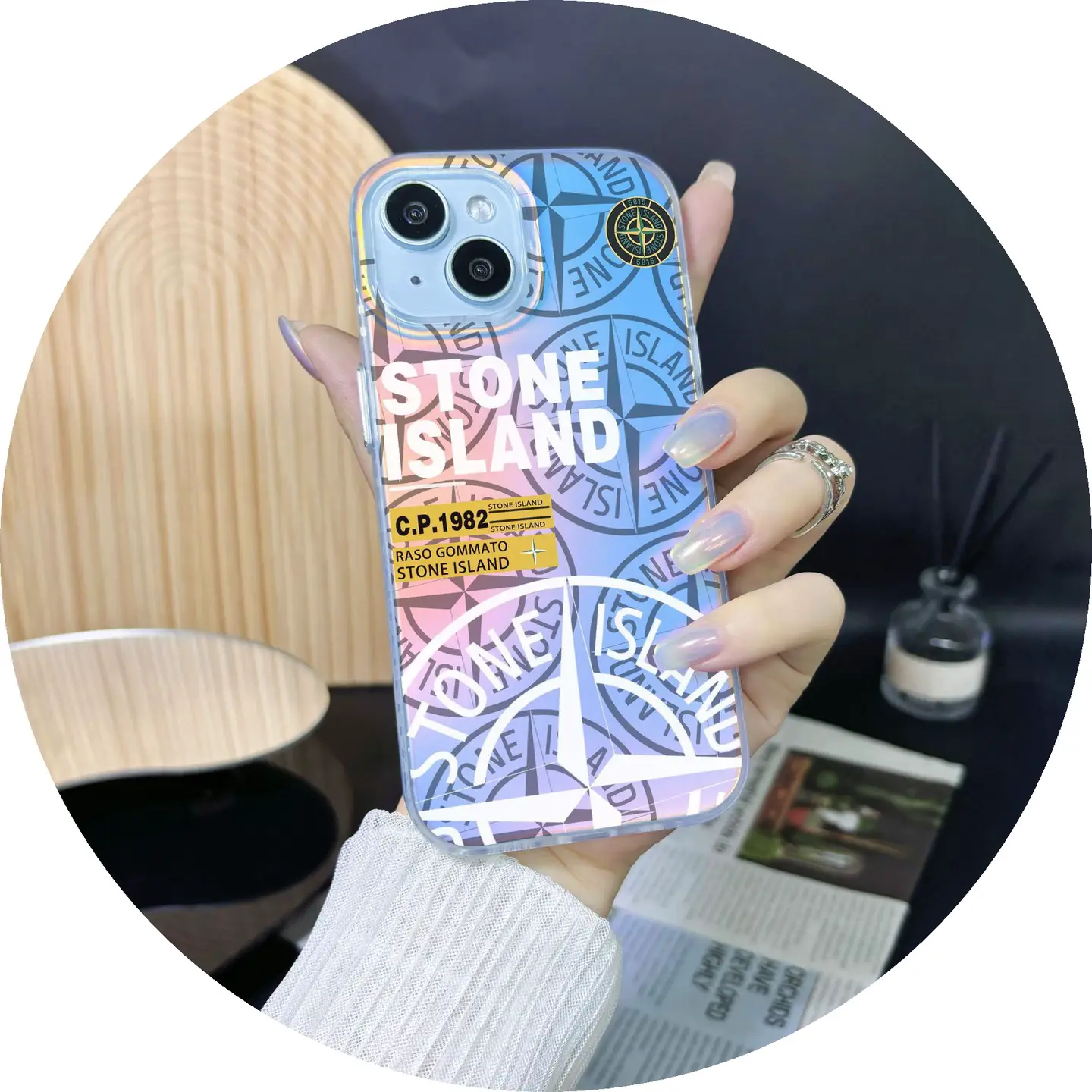 适用苹果16手机壳iphone15promax13P外贸11镭射12外贸IMD石头岛14