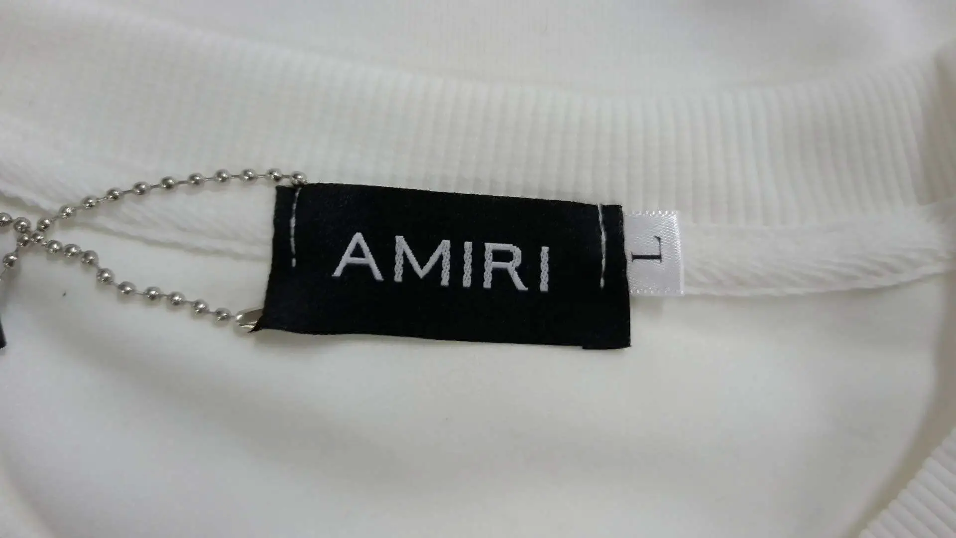 Factory source cross-border wholesale Europe and the United States tide brand AMIRI do old letters printing round neck 320 grams Hua cotton sweater