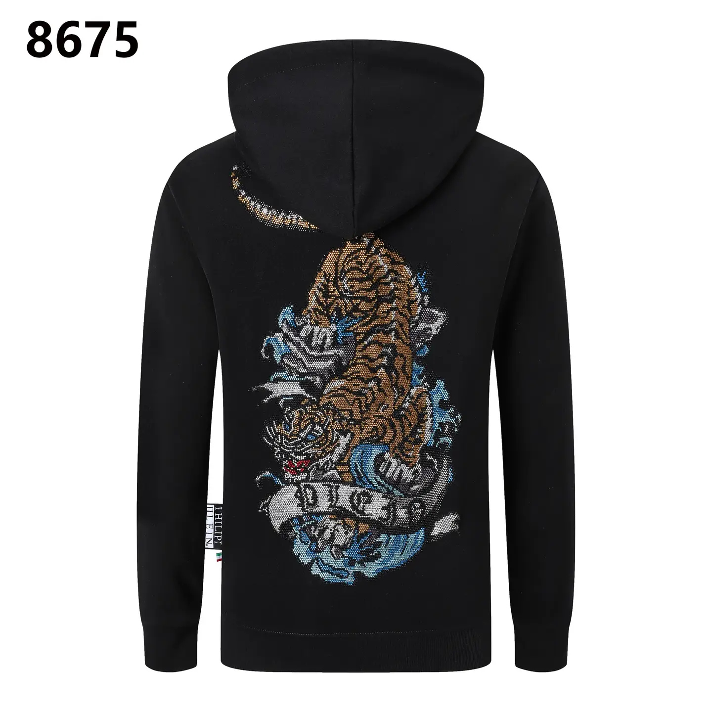 Philippe Plan AliExpress Amazon Cross-border European and American Street Fashion Hot Drilling Skull Hooded PP Men's Jacket