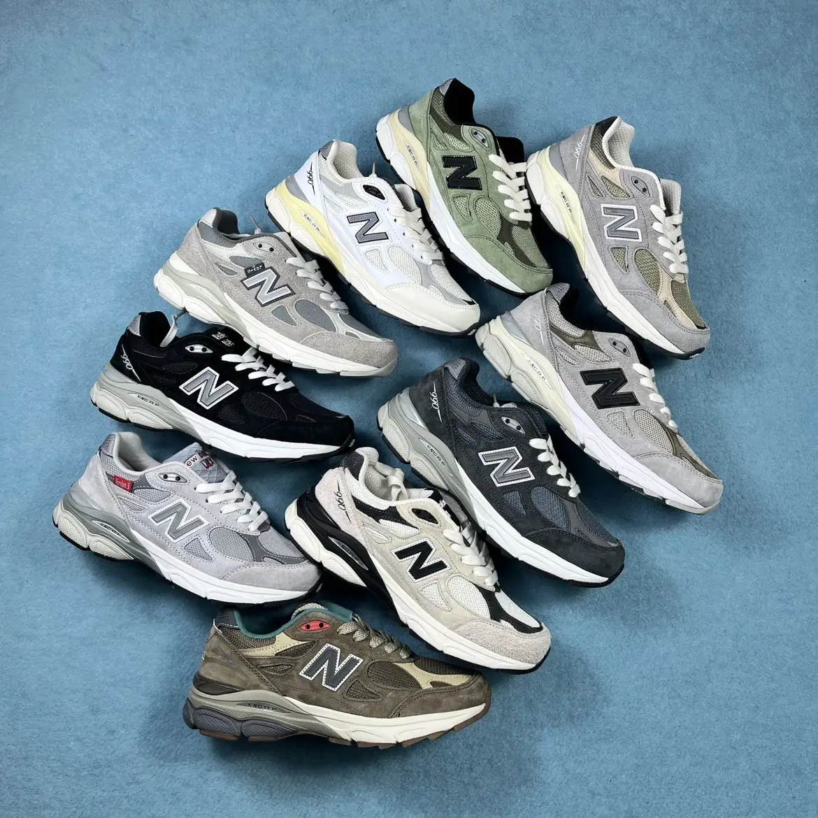 【 M-version high-end goods, original factory configuration with genuine carbon board for the top layer, market 200+】 American N990 series top layer suede brush with strong color sense and purple anti-counterfeiting 3M reflective retro running shoes for men and women