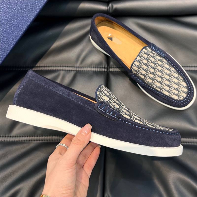 Guangzhou Export Men's Shoes, New European Style First-Layer Cowhide Slip-On Casual Loafers