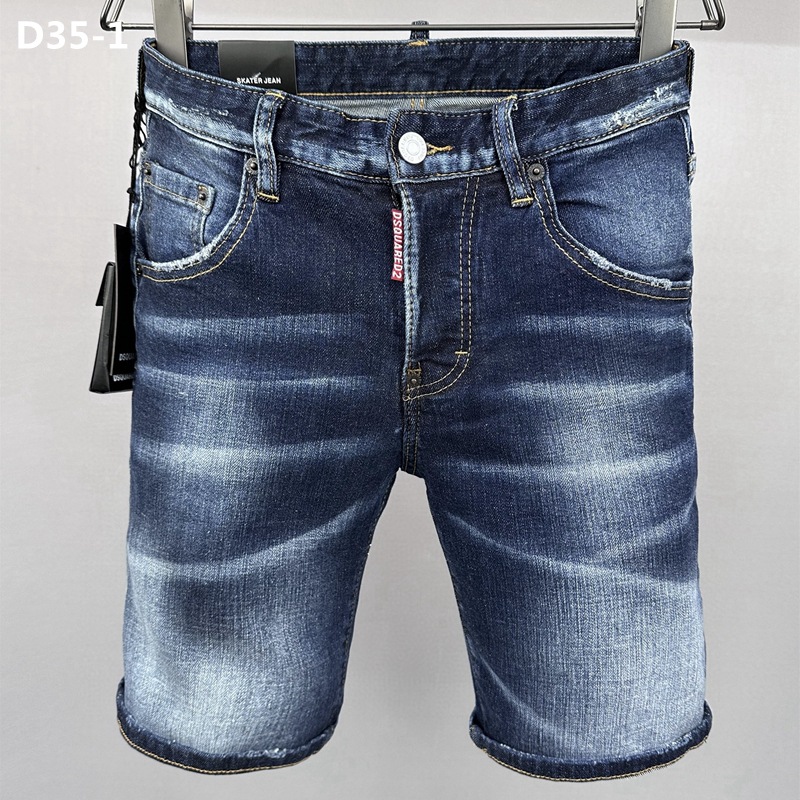 D35-1 Denim shorts Dquadratic tide brand jeans European and American cross-border men's ripped pants Denim pants