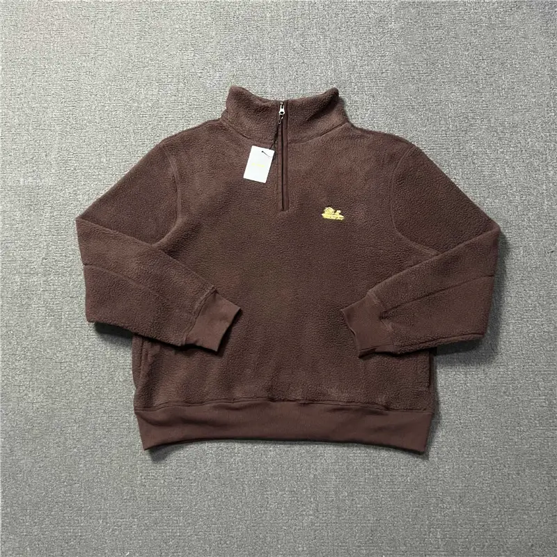 New York Classy Ald Retro Thick Polar Fleece Autumn and Winter Half-Zip High Collar Warm Slightly Loose Men's and Women's Jacket Trend