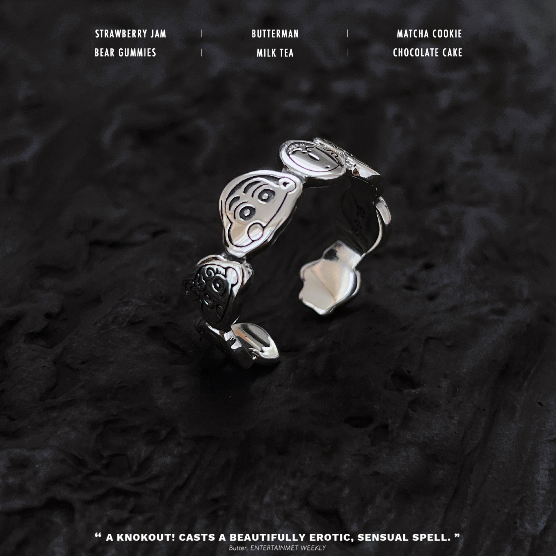 New Crayon Shin New Ring Men's and Women's Sexy Style Cartoon Finger Ring Simple Fashion Advanced Sense Ring