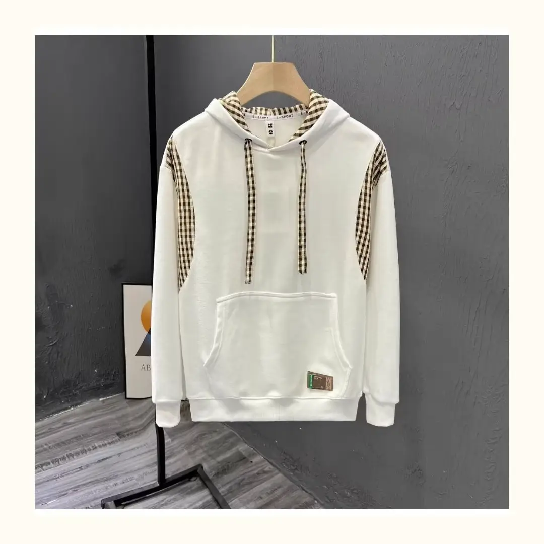 New Autumn and Winter Hooded Slim-fit Sweater Men's 2024 Trendy All-match Base Hoodie Teenager Long-sleeved Sweater