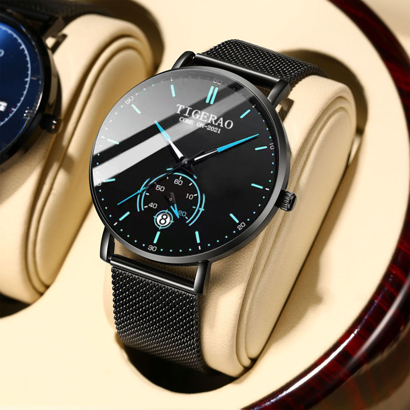 One-piece automatic watch men's non-mechanical watch calendar waterproof trendy Korean style student Foreign trade cross-border ultra-thin