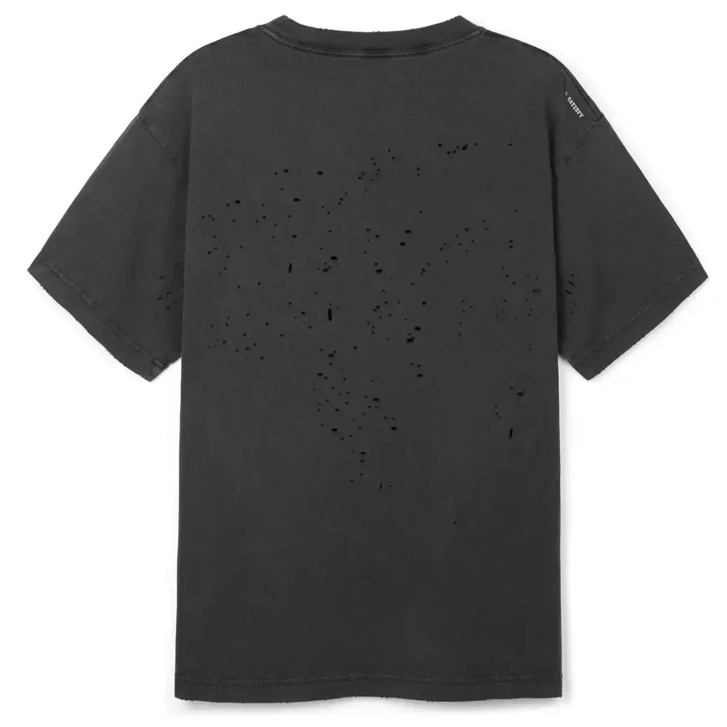 Niche Sports Fashion Brand Satisfy Washed and Distressed Ripped Lightweight Short-Sleeve T-Shirt