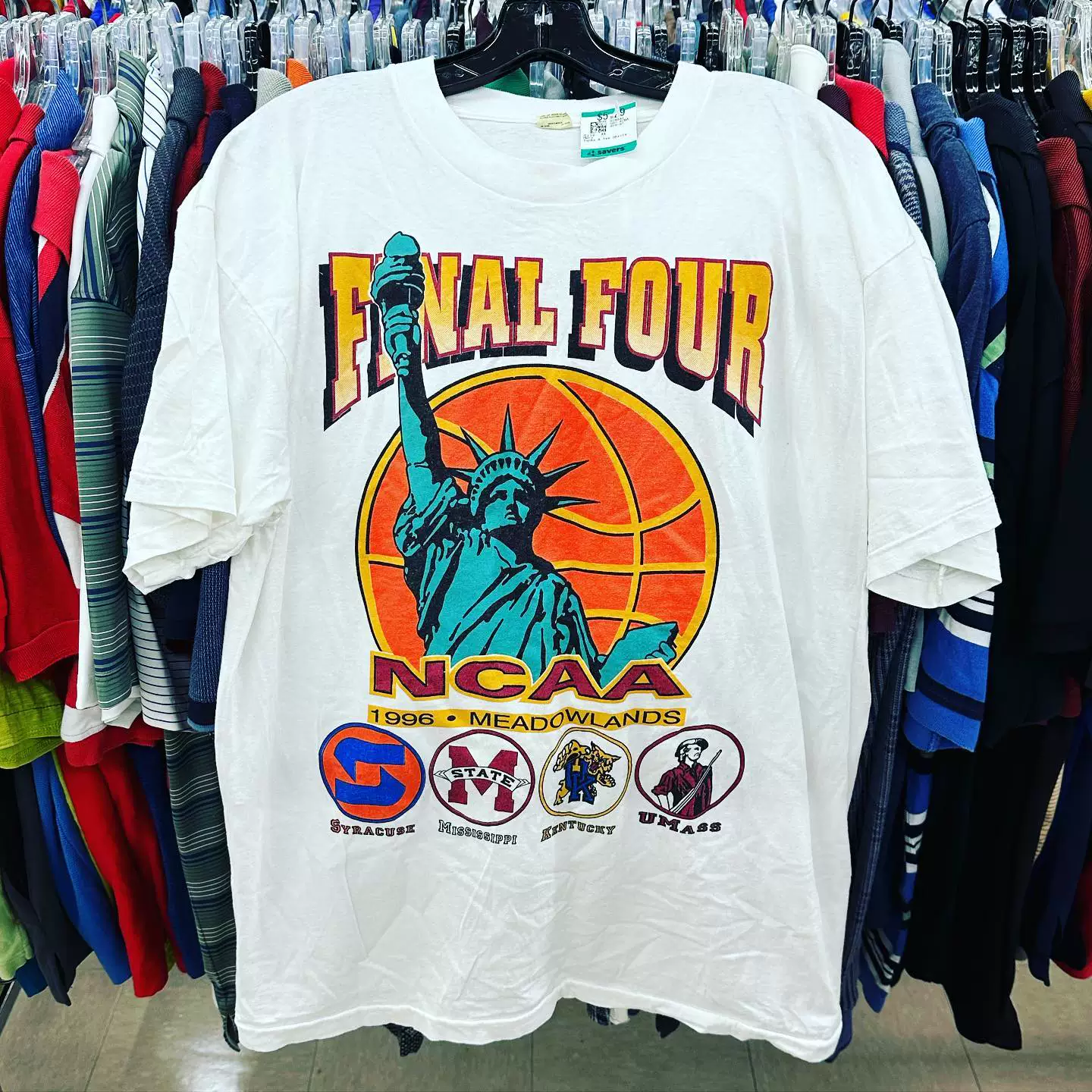 Autisms Treasure House Statue of Liberty White Casual Style Men and Women Heavy Weight Versatile Short Sleeve T-shirt Loose