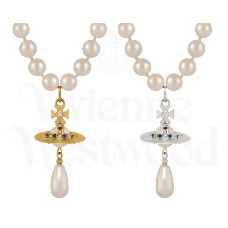 M18-high version of the Queen Mother Baroque Saturn pearl necklace light luxury niche jewelry stars like clavicle chain accessories