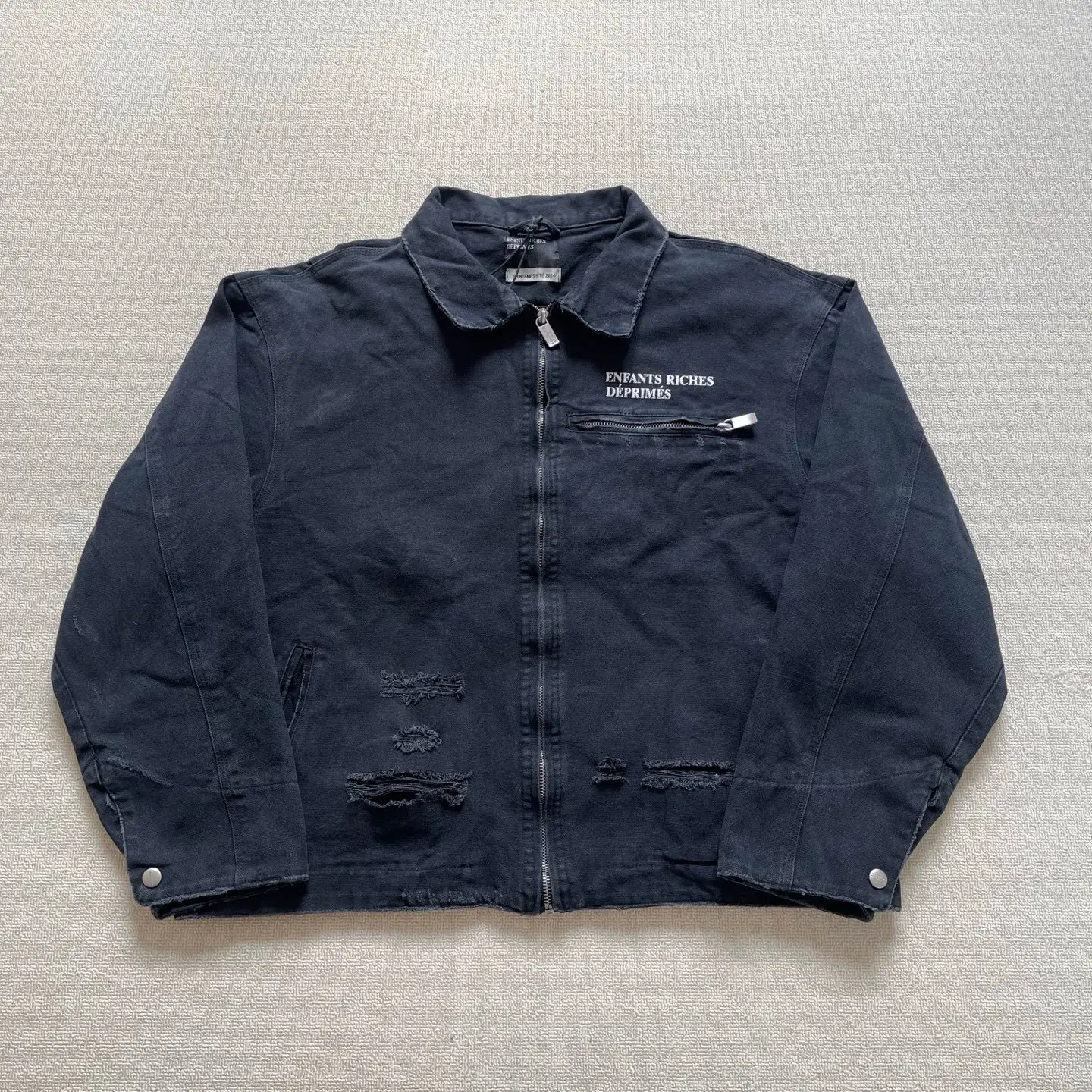 Pure original top version ERD melancholic rich second-generation Detroit lapel canvas worn out denim jacket jacket for men