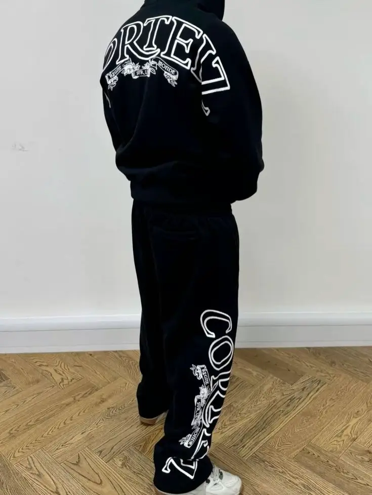 European and American Cross-Border Trendy Brand Fashion Printed Casual Pants Sports Suit Personalized Street Track Suits