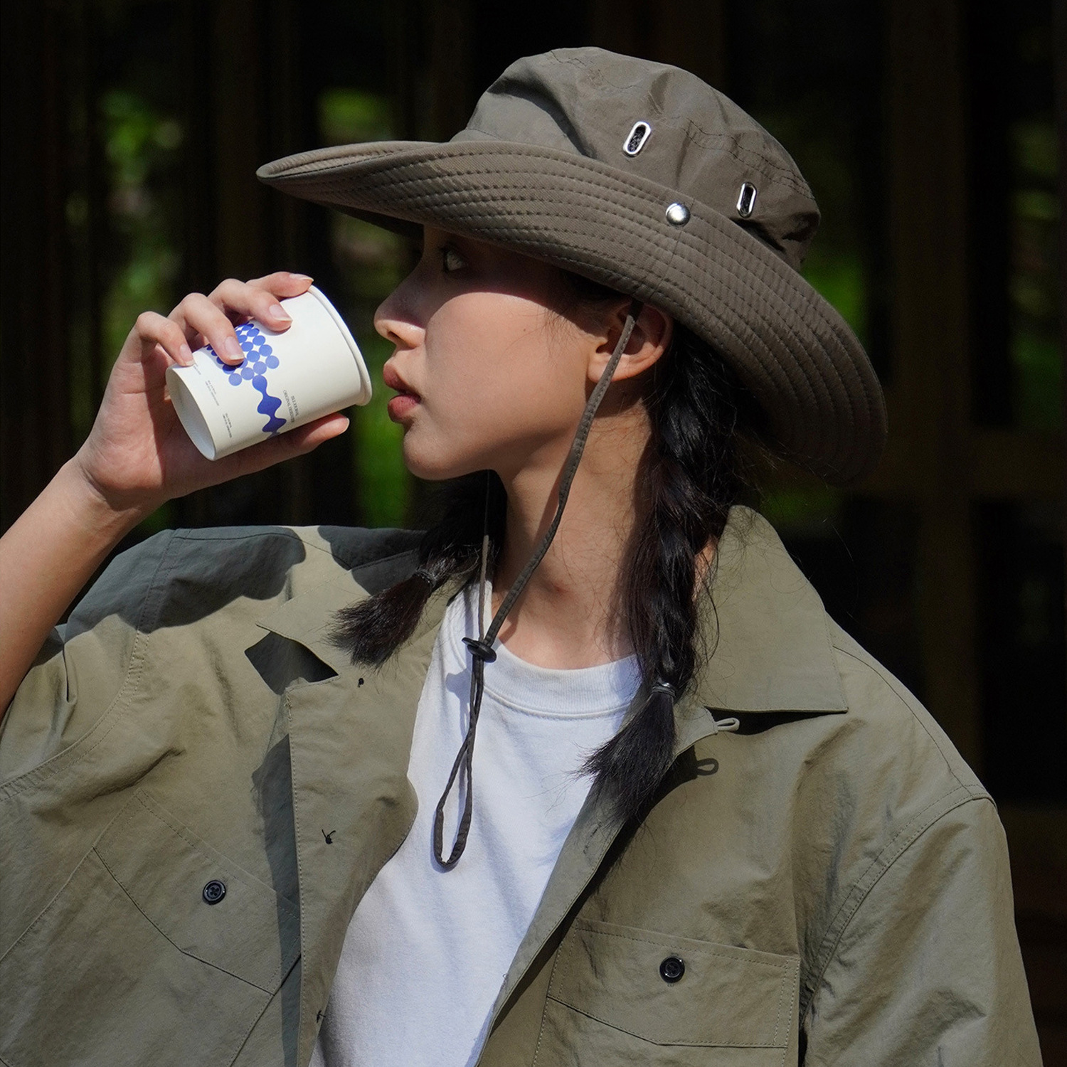 Western Cowboy Hat Fisherman Hat Outdoor Sunscreen Hat Women's Mountain Climbing Sun Men's Sunshade Basin Hat Big Cornered Hiking Hat