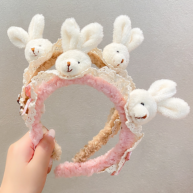 Face Wash Hairband Women's Mask Special Cute Three-dimensional Plush Headband Internet Celebrity 2022 New Cartoon Hairband