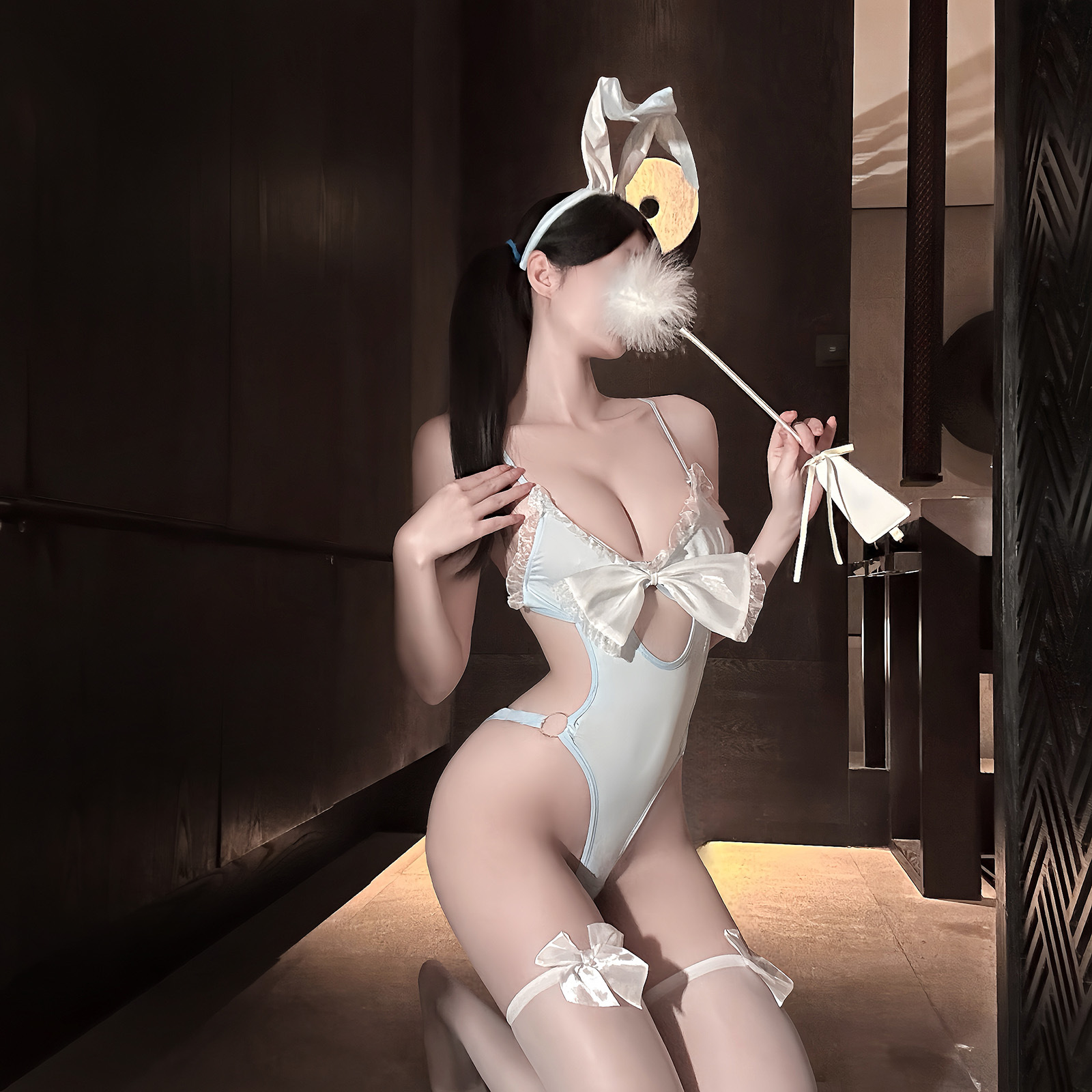 Golden Night Sexy Lingerie: Soft and Cute Style, Pure Desire, Playful Girl, Dreamy Sweetheart, Bowknot Lace Bunny Girl Dress