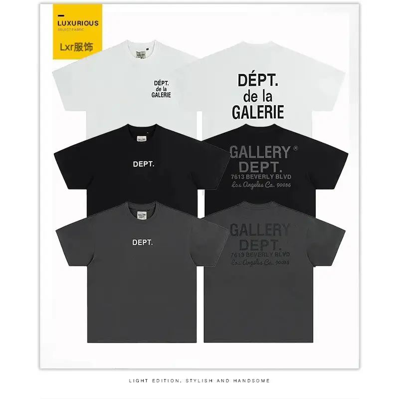 Basic Letter Printed Short-sleeved T-shirt Cotton Loose Men's and Women's Couples Short-sleeved T-shir