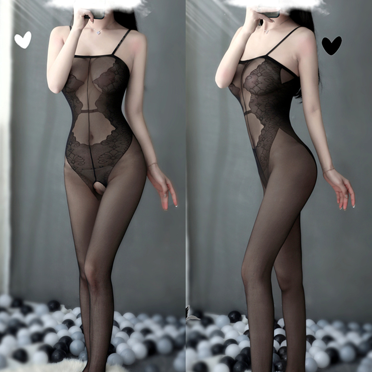 Sex underwear stockings jumpsuit sex suit passion perspective uniform plus size female hand tear temptation transparent tease
