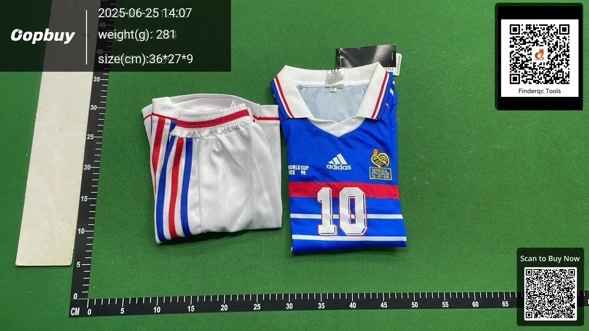 Adidas France 1998 World Cup Football Uniform Set