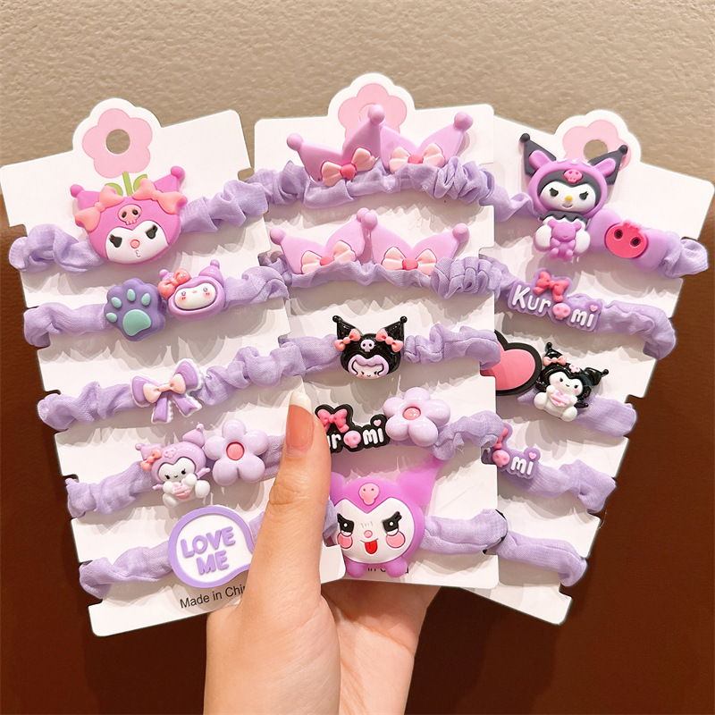 Cute Kulomi Head Rope Women's Children's Hair Ring Does Not Harm Baby Hair Rope Girl's Hair Rope Girls' Small Intestine Ring