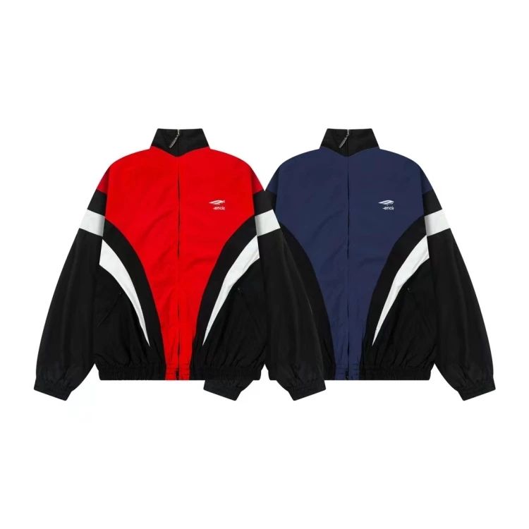 Correctly hang Paris SG light luxury couple embroidery 3B red and blue splicing assault jacket loose jacket jacket Foto QC de TAOBAO na Qualit.ly