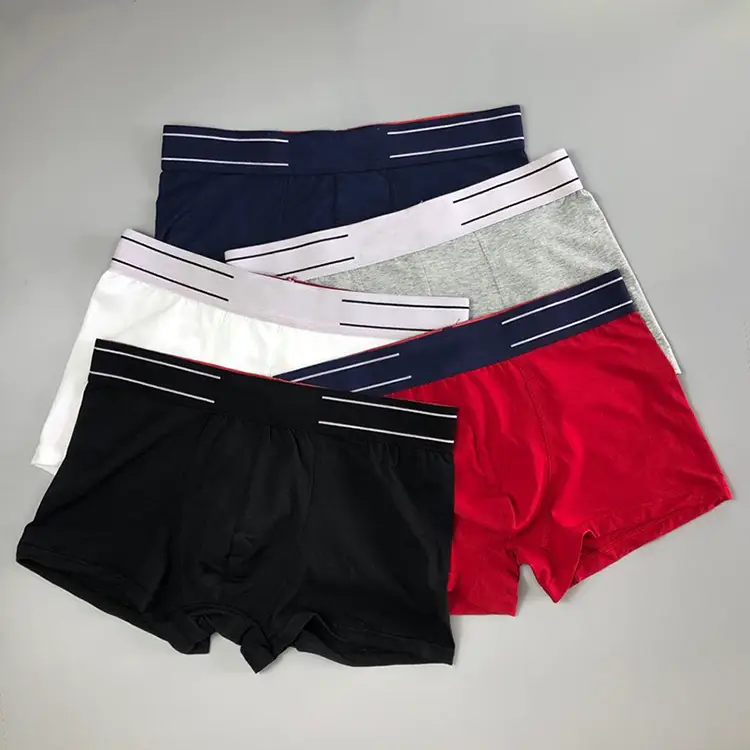 Europe and the United States tide brand cross-border paragraph men's cotton underpants breathable leisure flat corner shorts male
