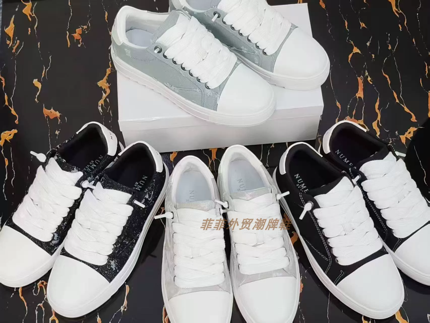 Spot hot Numeris low cut men's shoes, trendy and versatile, internet famous couple, casual sports, white sneakers, foreign trade