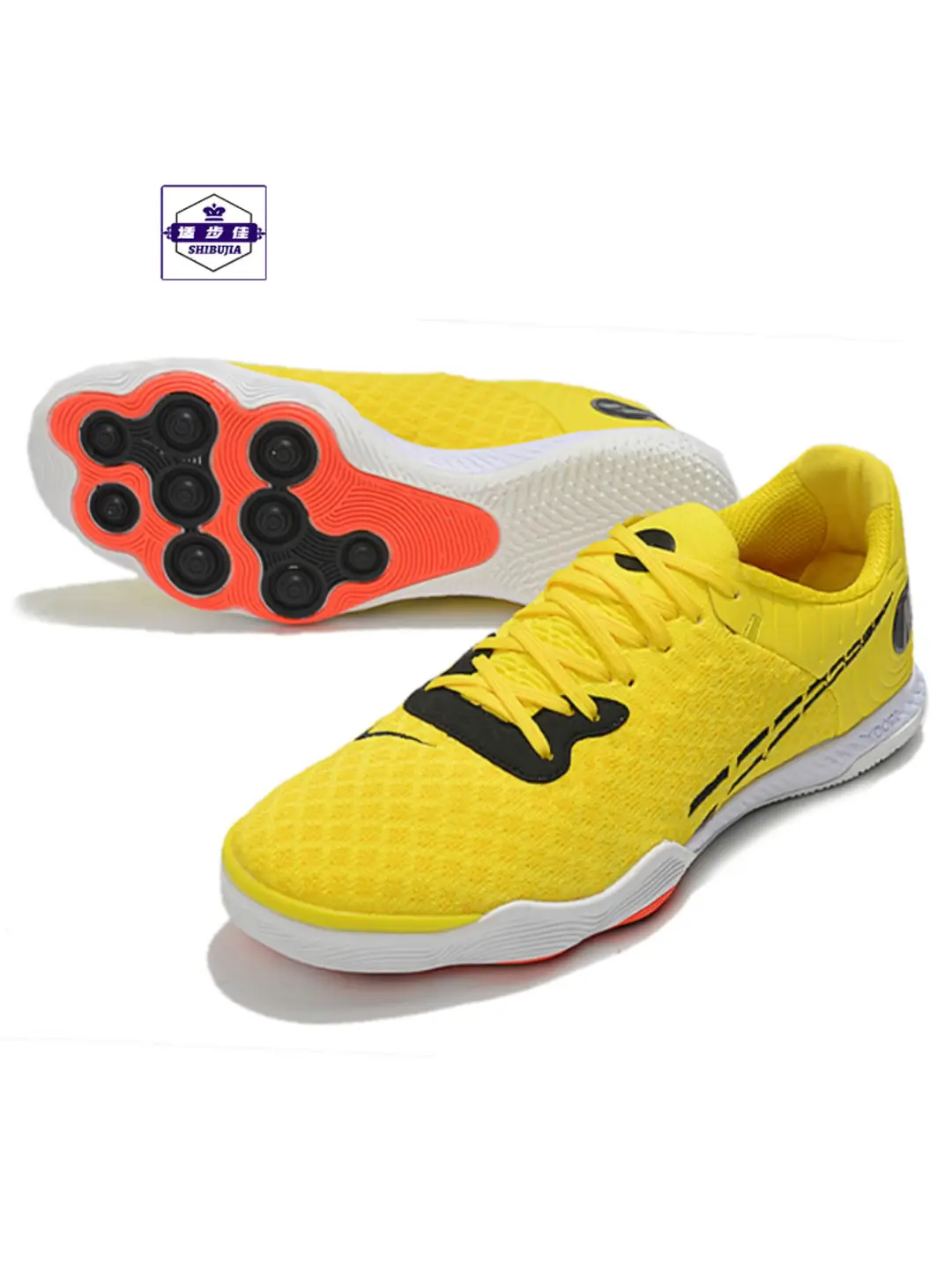 Indoor Futsal Shoes Ic Flats Breathable Knitting Training Shoes Non Slip Shock Absorbing Adult Student Sports Shoes