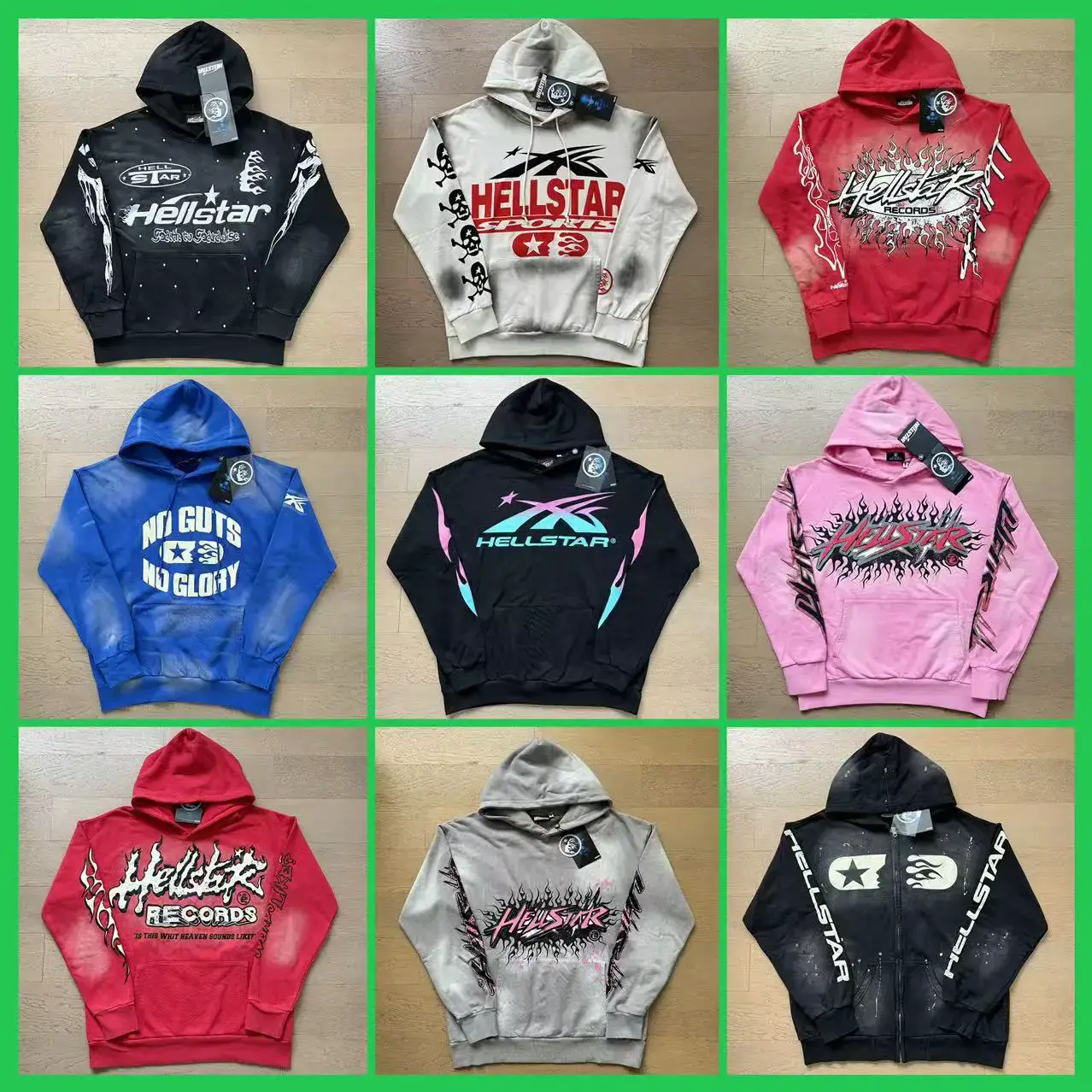 2024 Autumn Hell Star New European and American Fashion Brand Wash Old Hoodie Men's and Women's Youth Couple Dress Sweater