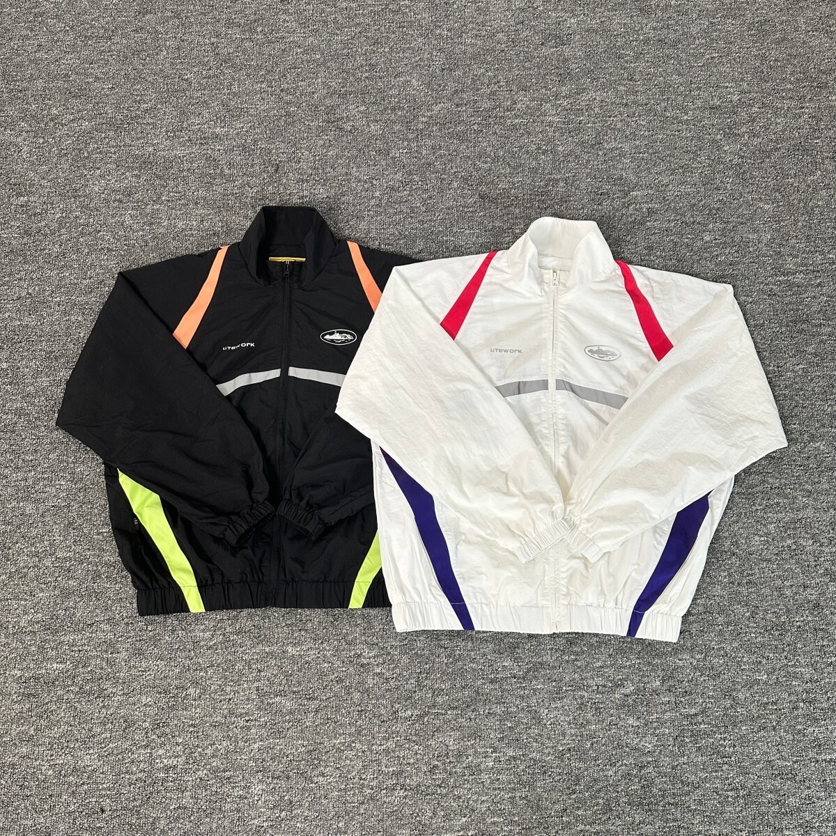 New Corteiz Windbreaker Patchwork Woven Suit Jacket Men's Trendy Brand Motorcycle Jacket Windbreaker Coat