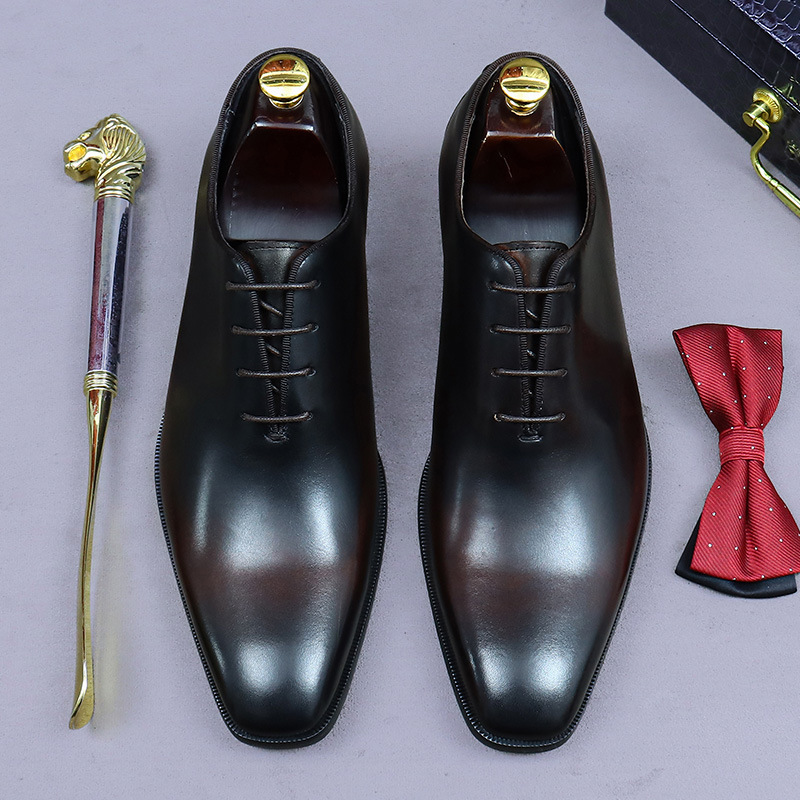 [presale Non-in stock] Oxford Shoes Leather Shoes Men's Genuine Leather Business British Dress Men's Full Leather Wedding Groom
