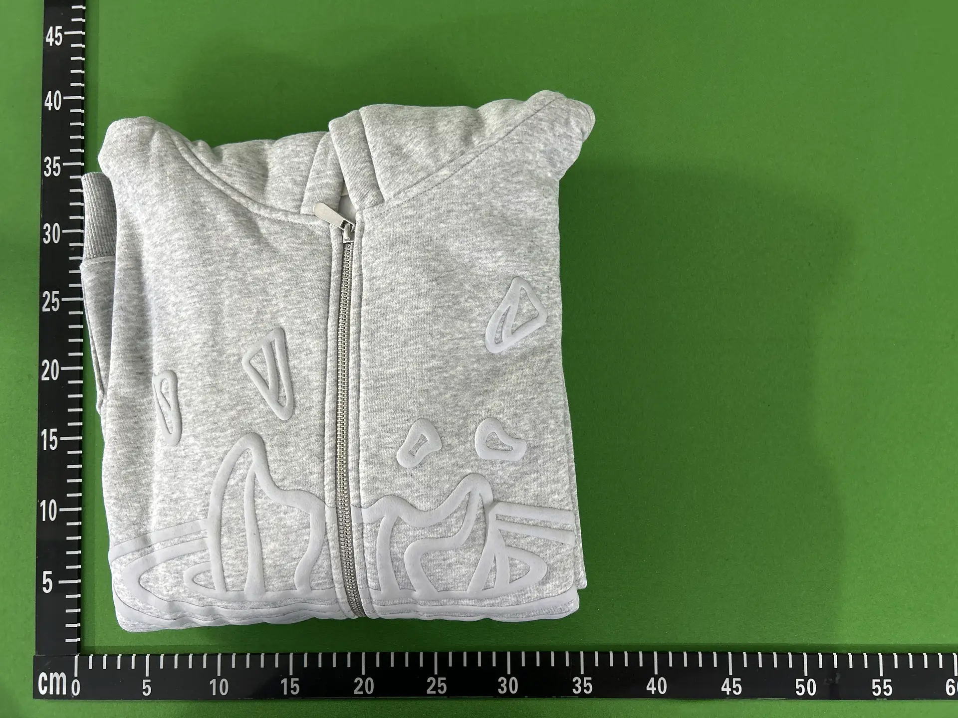 Broken Planet Grey Foam Printed Fleece Zipper Jacket