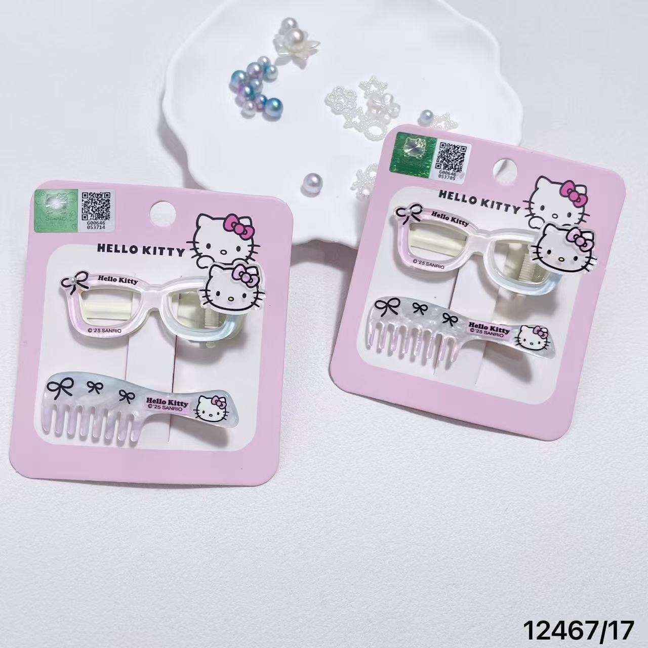 New Genuine Hello Kitty Glasses Comb Creative Fashion Hairpin Bangs Clip 12467