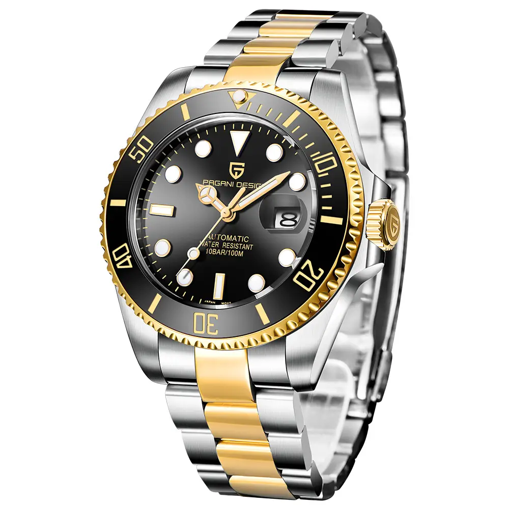 Pagani Green Submariner Steel Band Automatic Men's Watch Fashion Calendar Waterproof Men Steel Watch 1639