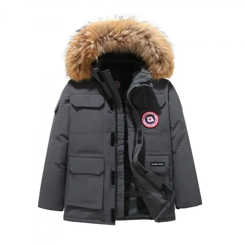 08 Goose down jacket men and women couples with the same paragraph winter