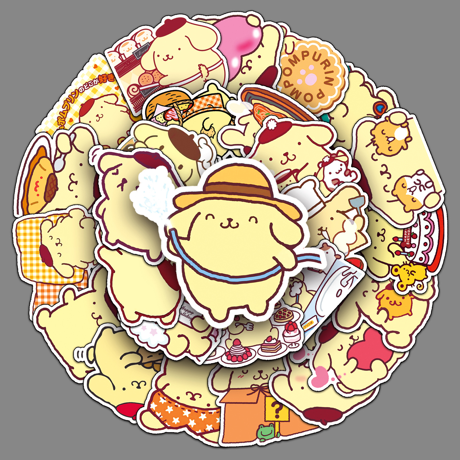 50 Sanrio Pudding Dog Cute Goo Card Hand Account cartoon stickers Decorative Luggage Stickers
