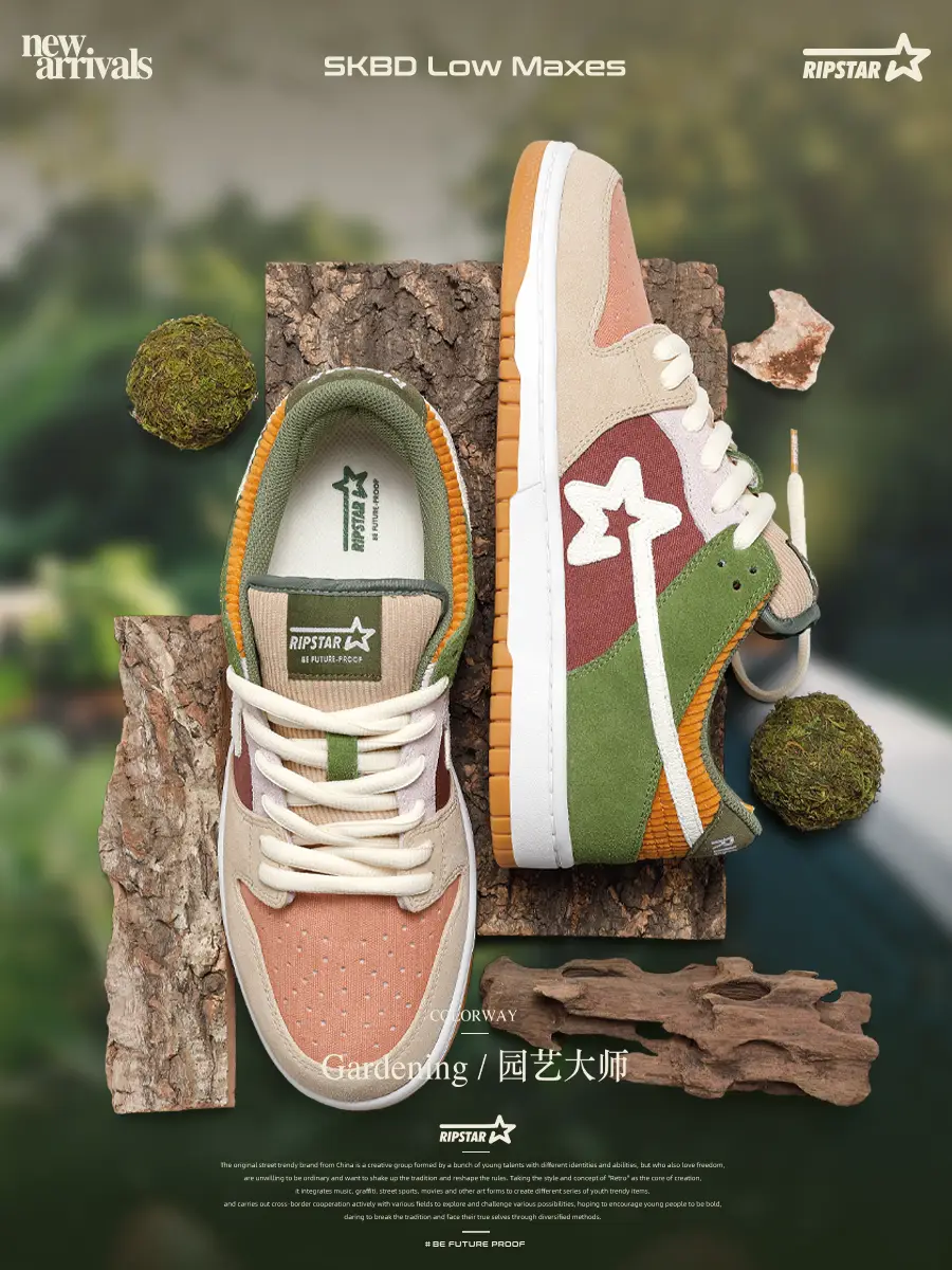 Ripstar/Explosion Star [Gardening Master] Low Ankle Casual Sports Shoes 2025 New arrival Classic Thick Sole Shoes