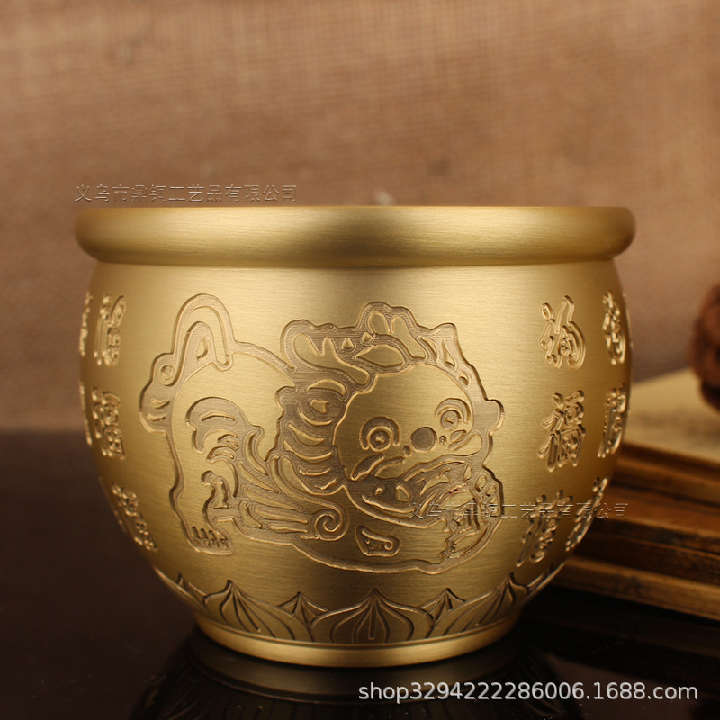 Pure brass rice cylinder Fortune Fortune Fortune Fortune Fortune treasure pot piggy bank ashtray copper wholesale